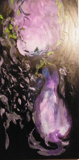 Chat en mauve Cat in mauve 20x40 acrylic on canvas (3)
