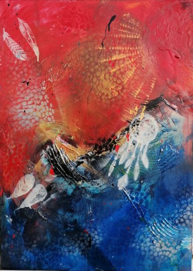 LA PUSSANCE DE LA JOIE, tableau abstrait contemporain coloré
