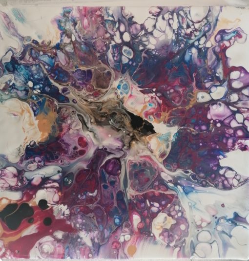 effervescence cosmique,tableau abstrait contemporain coloré