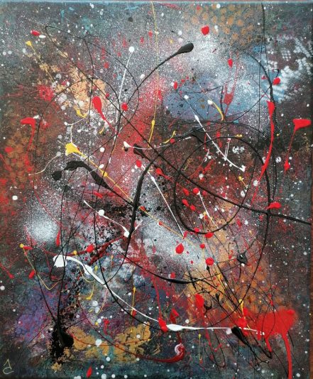 Esprit rebelle, tableau abstrait contemporain coloré