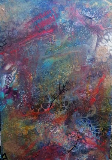 Incarnation, tableau abstrait contemporain coloré