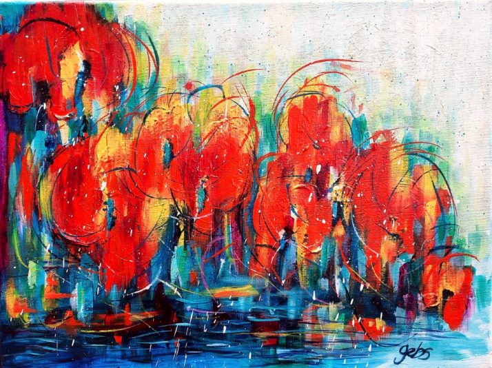 Chaleur d'hiver art abstrait GebsArt artiste peintre