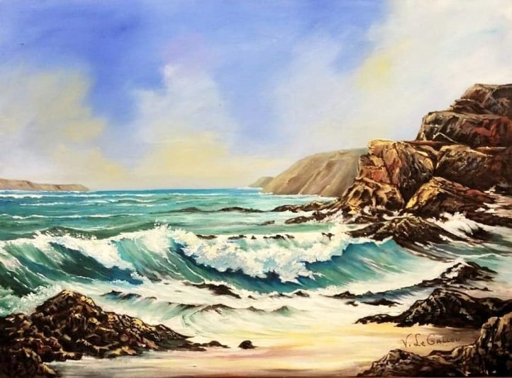 vague sur la côte bretonne