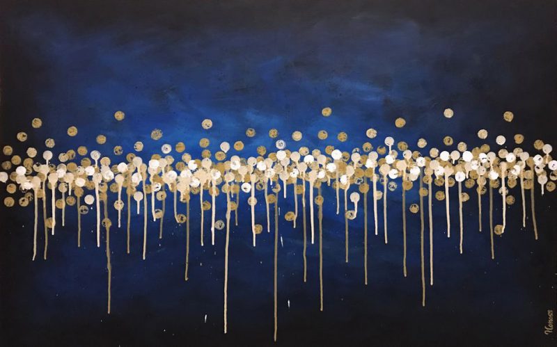 abstrait bleu et or