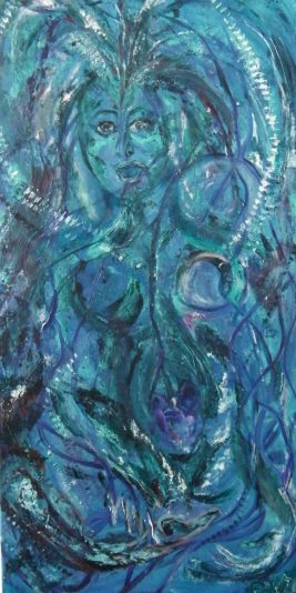 Song of the Godess -A Womans dark dreams Series 20x40 acryl