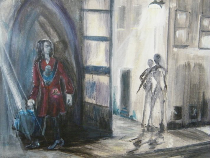 The Shelter is Closed Chosen to show acrylics canvas 16w x 12 high 450 Cdn (2)