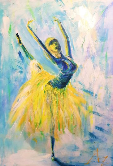 2021danseuse jaune 100x70x2 200€