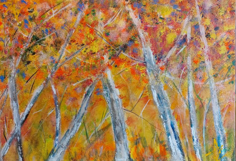 2022 foret automnale orange 70x100x2 250€