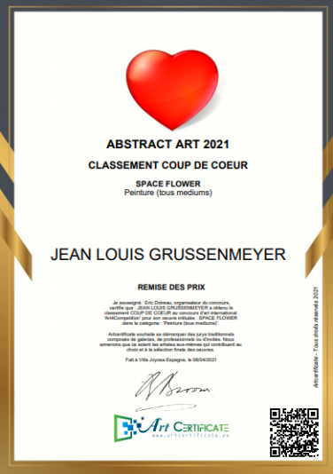 COUP DE COEUR CONCOURT ART CONTEMORY INTERNATIONAL