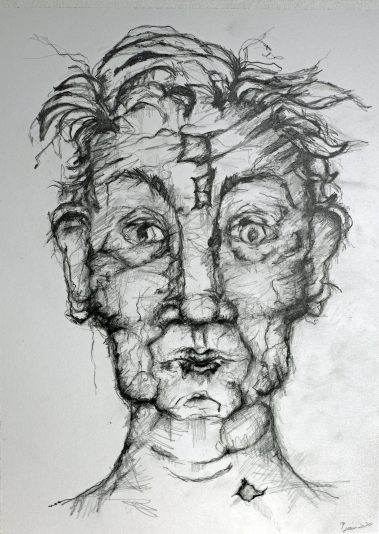 Sylvie Gaudet_L'attente_2020_Dessin au crayon sur papier_35cmX27cm