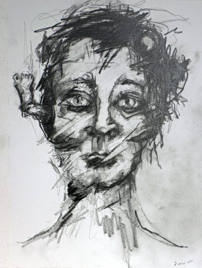 Sylvie Gaudet-L'accident_2020_Dessin au crayon sur papier_35cmX27cm