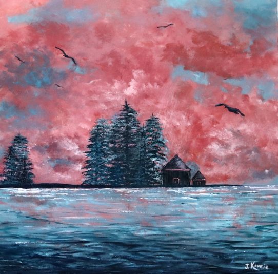 Johanne Kourie Un matin lumineux:A bright morning 20x20 Acrylique 2021 copie