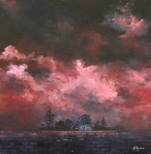 Johanne Kourie Veille de tempête:Storm watch 20x20 Acrylique 2021 copie