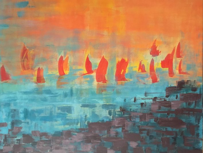 CREPUSCULE - Acrylique sur toile - 65 x 92