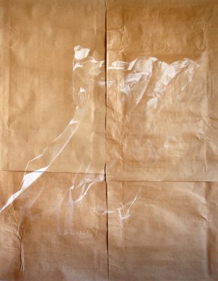 Grand pli I, crayon et pastel sur papiers réutilisés, 101 × 78,5 cm, 2021, Alison Vignault-2-LD-cropped