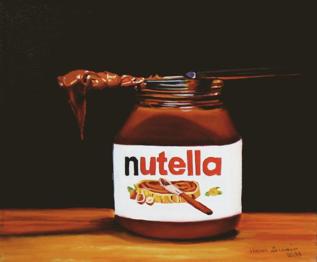 Manon Germain, Nutella , huile sur toile, 12"x10"
