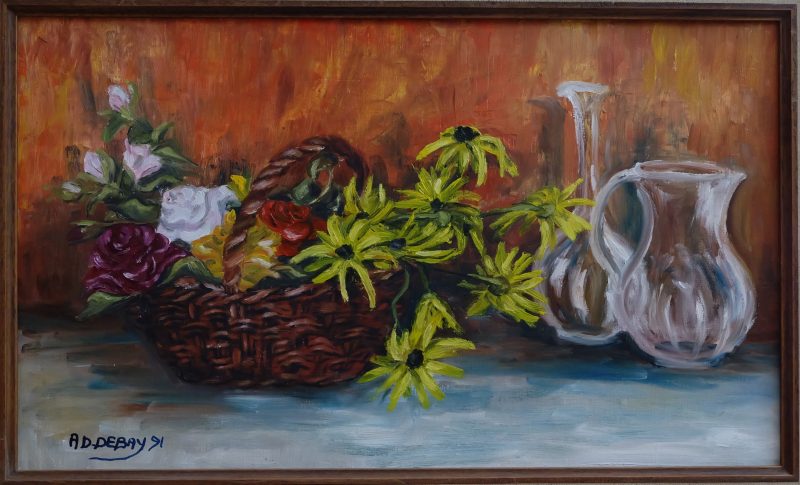 nature morte fleurs dans le panier