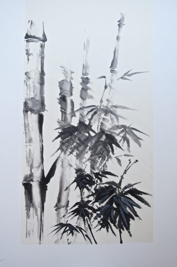 VIBRATION TEMPÊTE-ENCRE DE CHINE SUR PAPIER XUAN MAROUFLÉ SUR TOILE-96X146X3 cm-2018