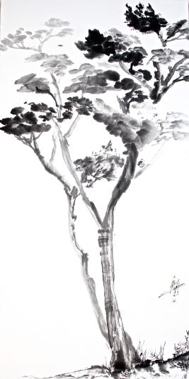 I LOVE YOU-50X100_Encre de Chine sur papier Xuan marouflé sur toile