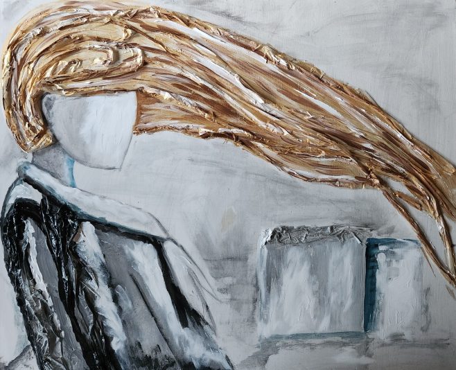 Chevelure blonde sous le vent 53x63 cm 300€