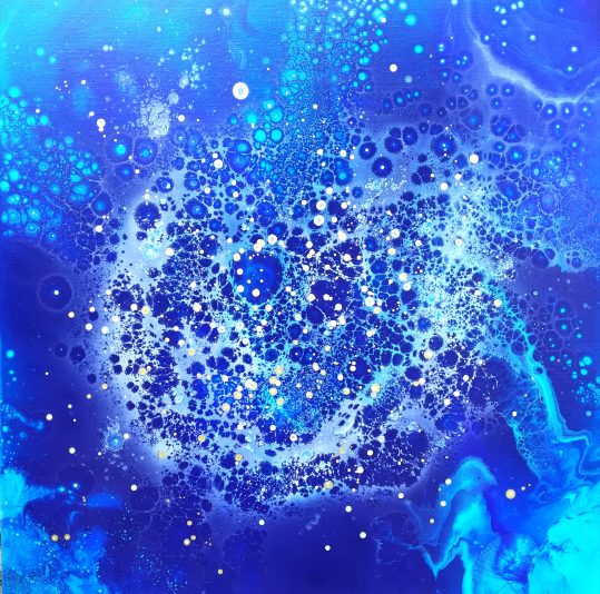 Flow in the cosmic ocean III (90x90cm)