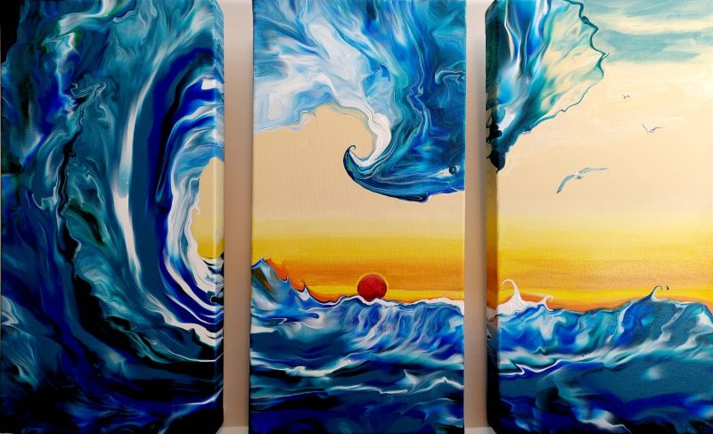 grande vague au couchant