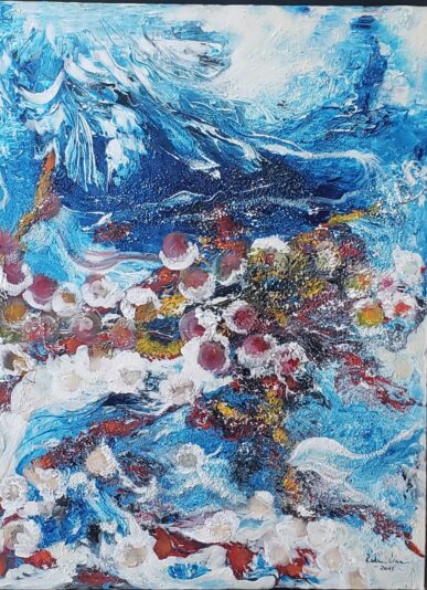 waves of dreams (24x32)acrylic& silicone oil Price $800