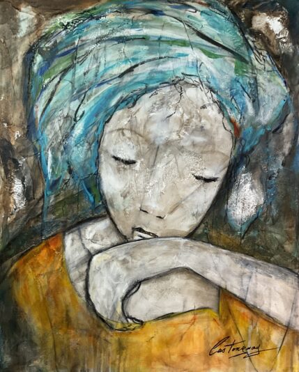 INTIMITÉ
technique mixte,
Toile galerie 30 po X 24 po