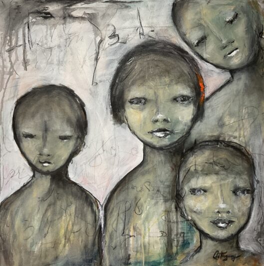 LA CHASSE-GALERIE 2024. Technique mixte.
Toile galerie 24 X 24 po.
