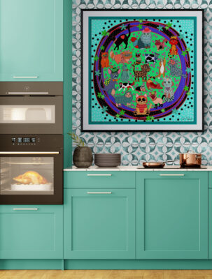kitchen-with-color-cabinets