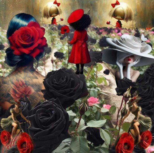 Les roses rouges & les roses noires naturelles