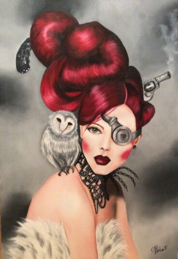 Gun et rouge cheveux