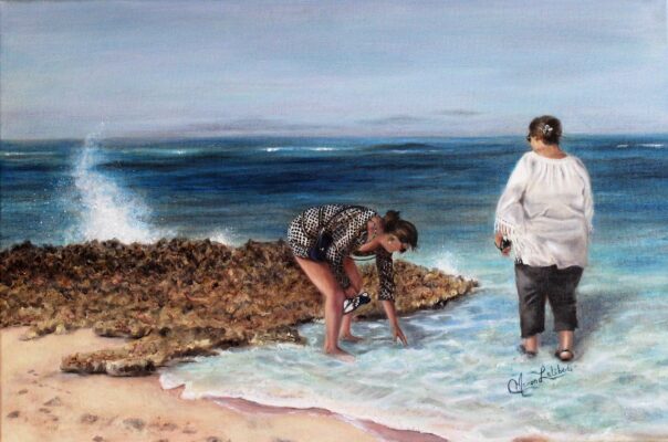 La chasse aux seaglass 14X18, 2018
