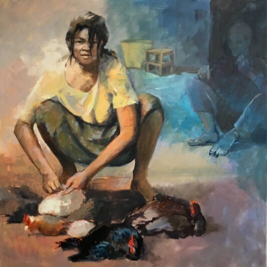 La marchande de volailles , 100x100