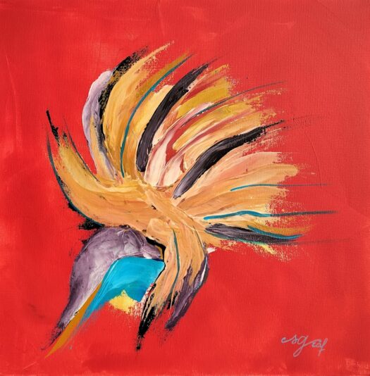 Vibrations Ailées-40 x 40