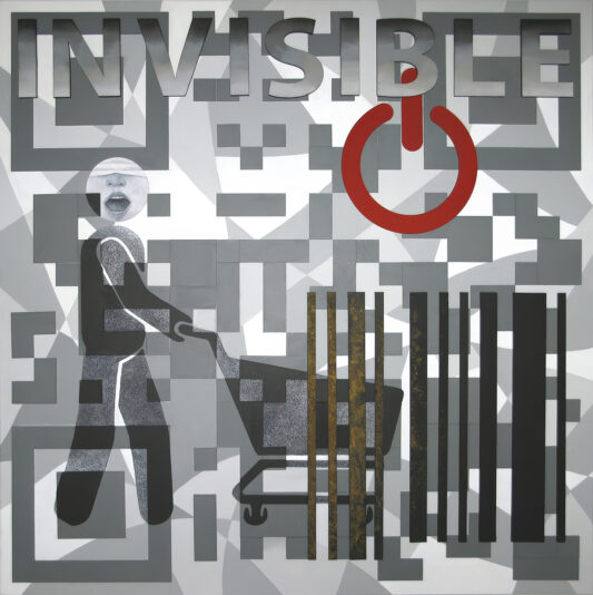 Invisible-Acrylique et huile sur toile et bois en relief-100x100cm-2025_Site-v2-6x