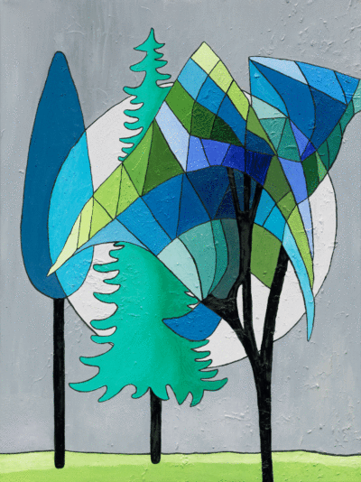 Brise-boréale,2024. Huile sur toile. 40 x 30 pouces.