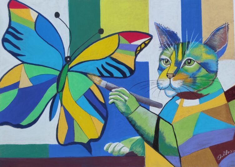 Mon chat peintre (50x70)