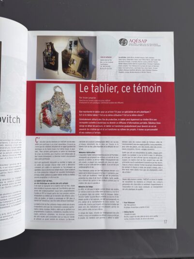 Vie des arts Tablier 2010 2