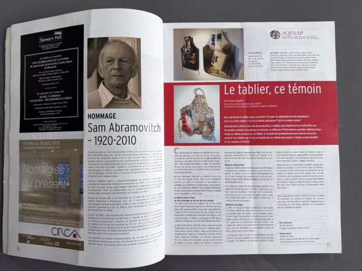Vie des arts Tablier 2010 3
