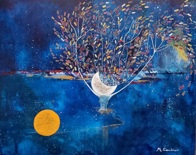 Lune, soleil et arbre