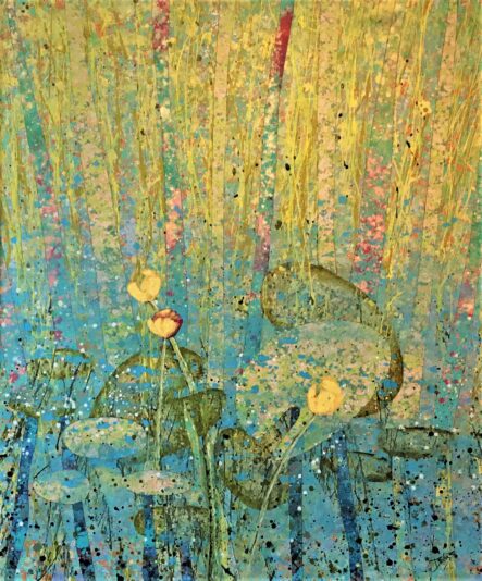 Michel Delage Nénuphars imaginaires, acrylique 98:106 cm,15 lbs