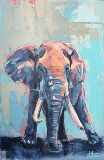 Trajet peinture contemporaine éléphant par Mélisss