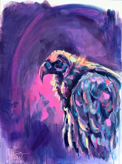 Perspective - peinture contemporaine vautour par Mélisss
