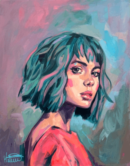 L I B R E - peinture contemporaine femme par Mélisss