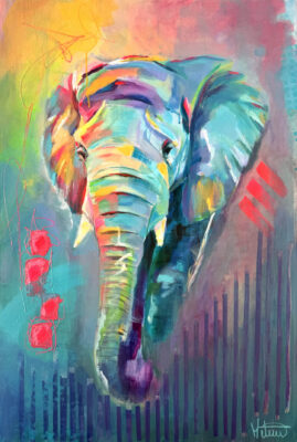 Cécité peinture contemporaine éléphant par Mélisss